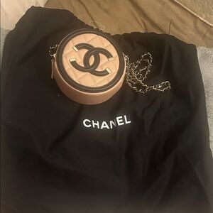 CHANEL Blush Pink Round Bag with Chain